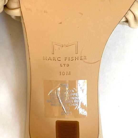 Marc Fisher Draya Braided Square Toe Heels 10 Cream - Picture 9 of 10